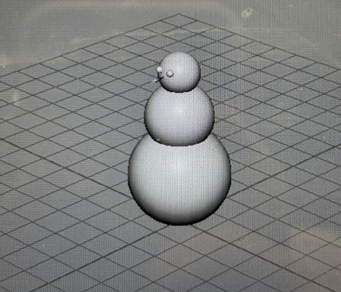 CodeMaya, 3D render example (snowman figure)